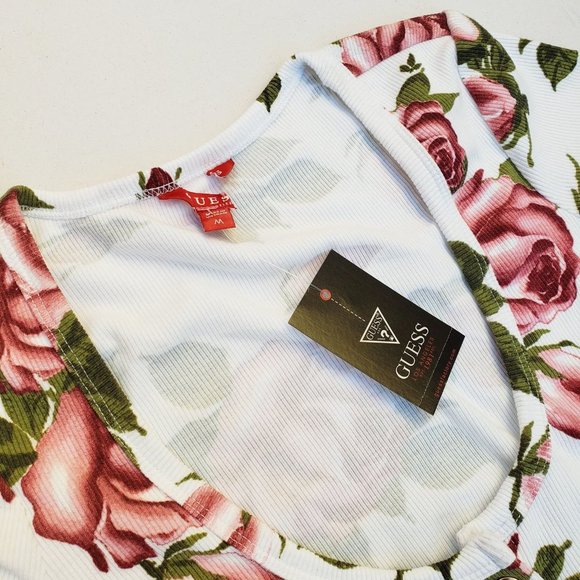 New GUESS Women's Eisley Floral Long-Sleeve Dress - Picture 8 of 10